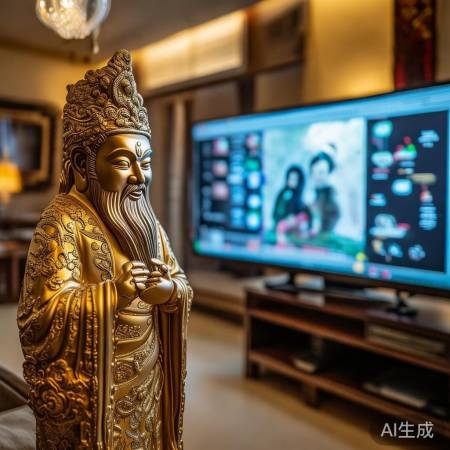 财神画旁边放电视机合适吗？