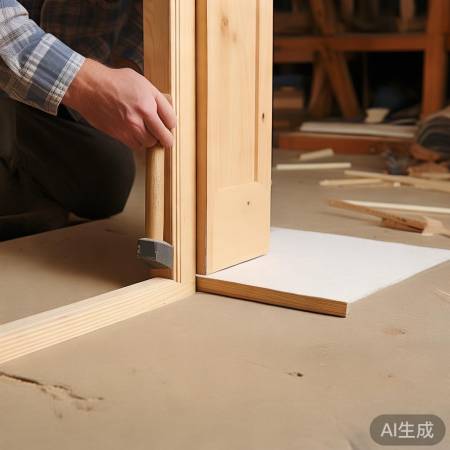 安装毛毡垫条，紧贴门缝。