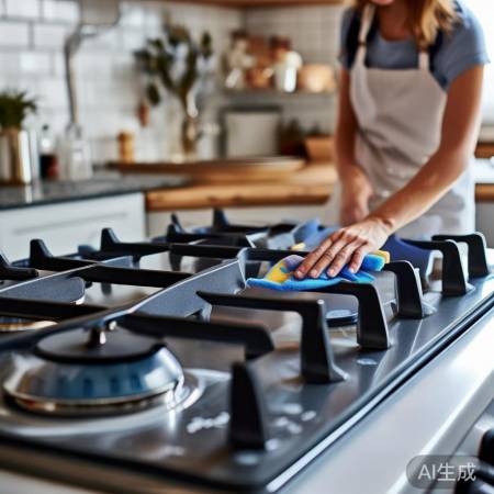 燃气灶清洁,勿用钢丝球